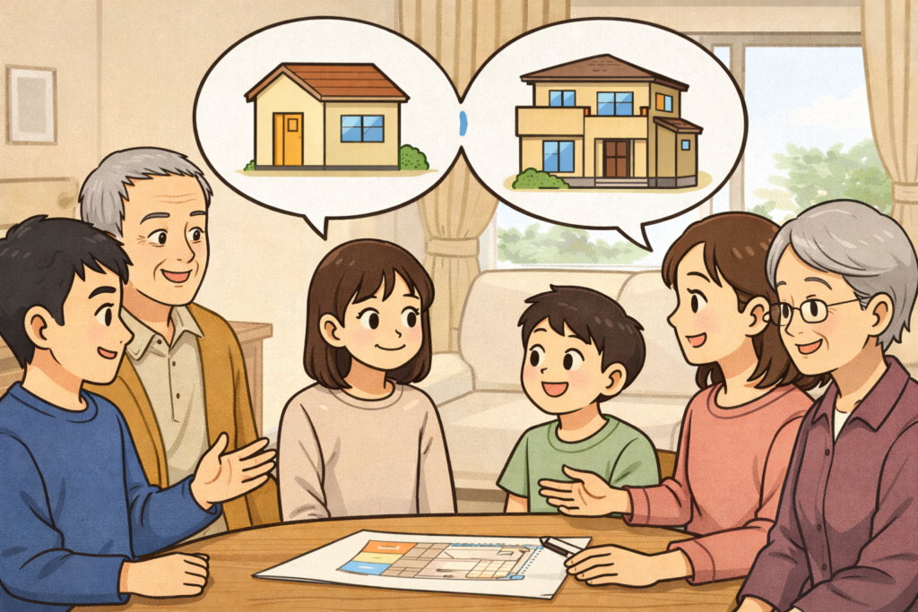 家の建て方について家族会議